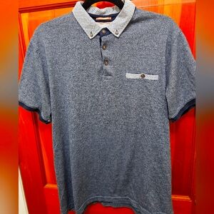 Cactus Man Short Sleeve Polo Shirt Men's XL Blue